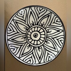 Now Designs ceramic shallow black bloom bowl